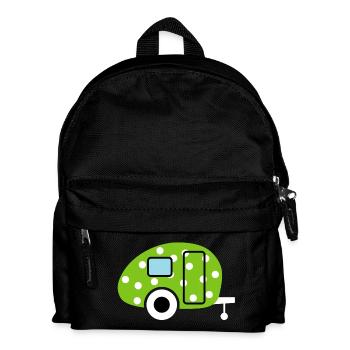Caravan Caravan Green Dots Camping Easter Egg - Kids' Backpack - black - Front