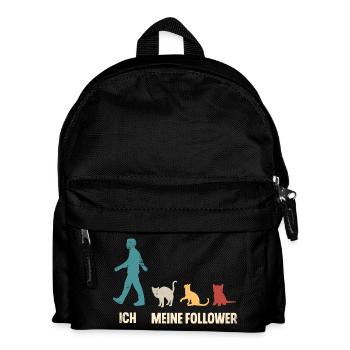 Katzen Katze Ich Und Meine Follower - Kinder Rucksack - Schwarz - Vorne
