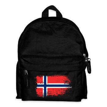 Norwegische Flagge Grunge Textur - Kinder Rucksack - Schwarz - Vorne