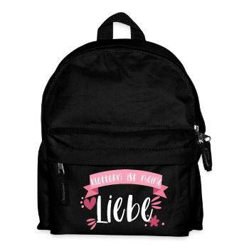 Klettern Bouldern Bergsteigen Berge Liebe Geschenk - Kinder Rucksack - Schwarz - Vorne