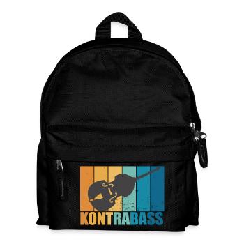 Kontrabass Vintage Instrument Musiker Geschenk - Kinder Rucksack - Schwarz - Vorne