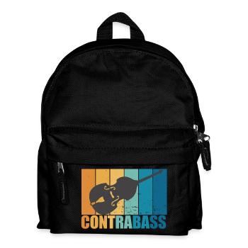 Contrabasse Instrument Vintage Musicien Cadeau - Sac à dos Enfant - noir - Devant