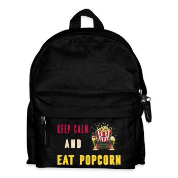 Stay calm and eat popcorn - Kids' Backpack - black - Front