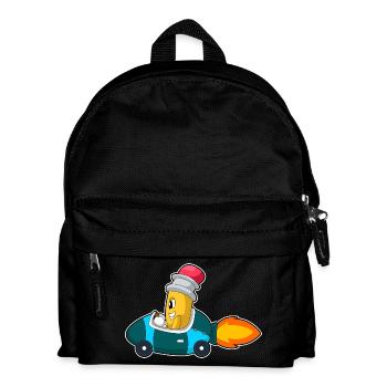 Bleistift Auto - Kinder Rucksack - Schwarz - Vorne