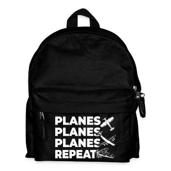 Flugzeuge - Kinder Rucksack - Schwarz - Vorne