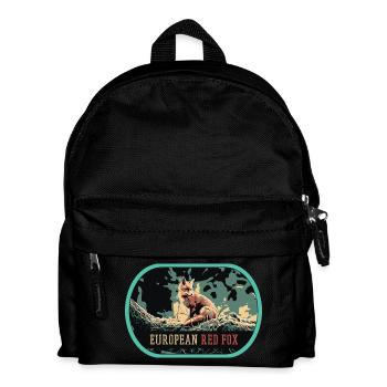 Illustration Renard Roux d'Europe, Beauté Sauvage - Sac à dos Enfant - noir - Devant