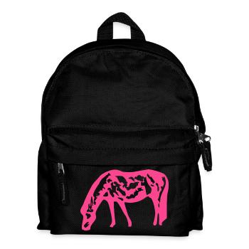 Horse pink pink - Kids' Backpack - black - Front
