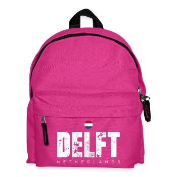 Delft Distressed Wordmark - Kids' Backpack - fuchsia - Front