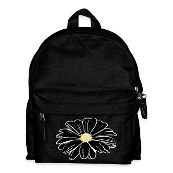Blume schwarz Blumen schwarz Blüte - Kinder Rucksack - Schwarz - Vorne