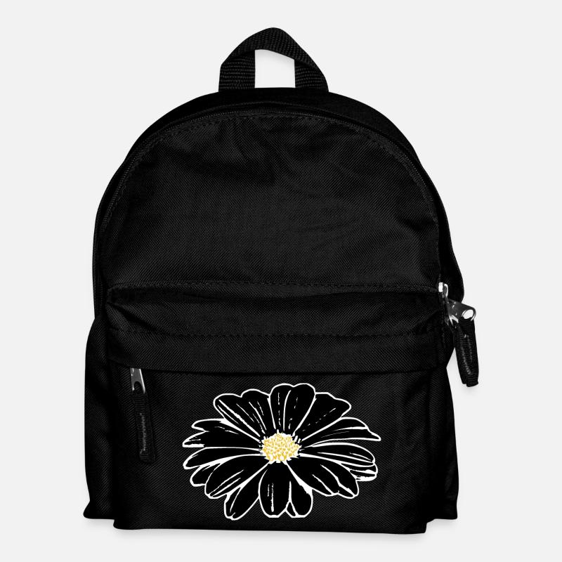 Blume schwarz Blumen schwarz Blüte - Kinder Rucksack - Schwarz