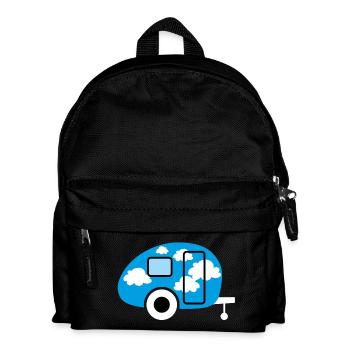 Caravan Caravan Clouds Camper Camping Retro Fan - Kids' Backpack - black - Front
