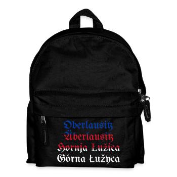 Oberlausitz mit sorbischer Flagge blau-rot-weiß - Kinder Rucksack - Schwarz - Vorne