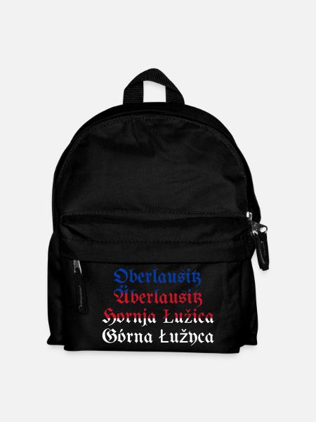 Oberlausitz mit sorbischer Flagge blau-rot-weiß - Kinder Rucksack - Schwarz
