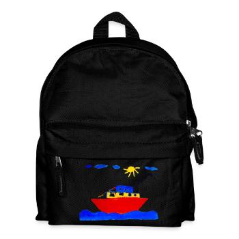 Feriendampfer - Kinder Rucksack - Schwarz - Vorne