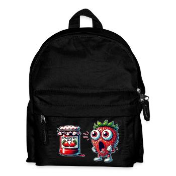 Funny strawberry jam design - Kids' Backpack - black - Front
