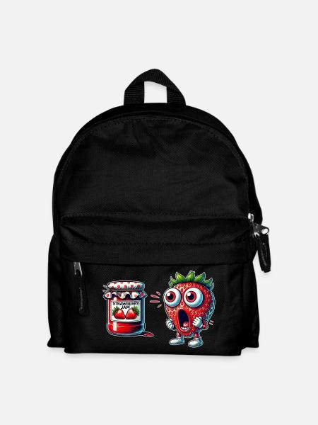 Lustiges Erdbeere Marmeladen Design - Kinder Rucksack - Schwarz