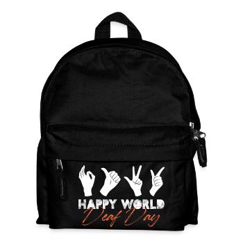happy world deaf day Design for a sign language - Kids' Backpack - black - Front