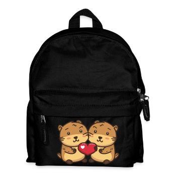 Biber Paar Liebe Valentinstag - Kinder Rucksack - Schwarz - Vorne
