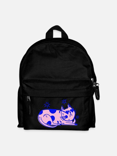 Stylische Katze – Relaxed Retro Vibes - Kinder Rucksack - Schwarz