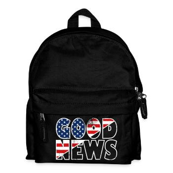 GOOD NEWS Stars and Stripes Bible Verse Gospel - Kids' Backpack - black - Front