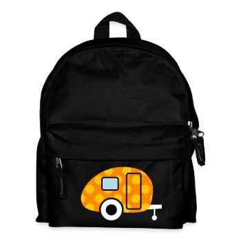 Caravan Caravan Flowers Camping Retro Vintage Fan - Kids' Backpack - black - Front