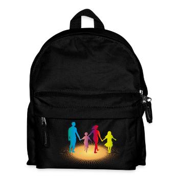 Bunte Familie im Sonnenlicht - Kinder Rucksack - Schwarz - Vorne