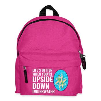 La vie est meilleure en nageant à l'envers sous l'eau - Sac à dos Enfant - fuchsia - Devant