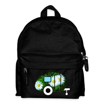 Caravan Daisy Caravan Camping Retro Vintage - Kids' Backpack - black - Front