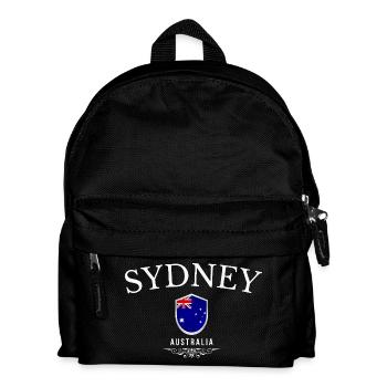 Sydney Australien, elegantes und minimalistisches Design - Kinder Rucksack - Schwarz - Vorne