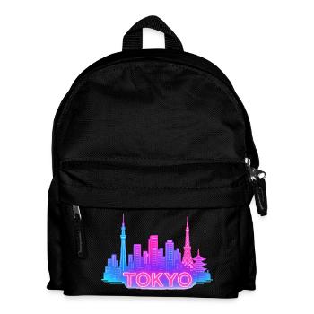 Neon Tokyo Skyline - Kids' Backpack - black - Front