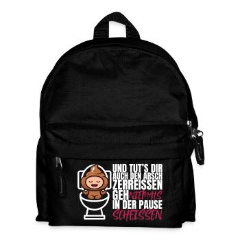 Ne jamais chier pendant la pause – Drôle de dicton - Sac à dos Enfant - noir - Devant