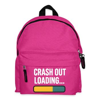 Crash Out Loading Bar, lustiger Spruch - Kinder Rucksack - Fuchsia - Vorne