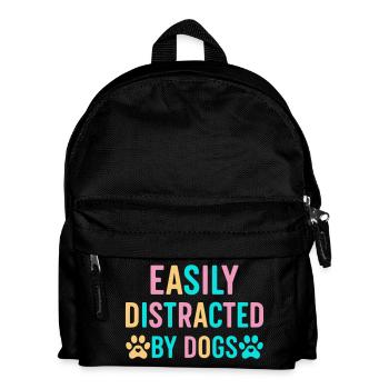 Leicht ablenkbar durch Hunde - Kinder Rucksack - Schwarz - Vorne