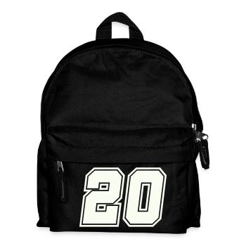 20 Zahl - Kinder Rucksack - Schwarz - Vorne