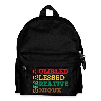 HBCU Demütiger Kreativer Einzigartiger Stolz - Kinder Rucksack - Schwarz - Vorne