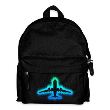 Flugzeug Flieger Kinder Jungen Herren Pilot - Kinder Rucksack - Schwarz - Vorne