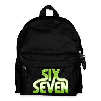 Six Seven 6 7 - 67 - Grün Typografie Meme  Design - Kinder Rucksack - Schwarz - Vorne