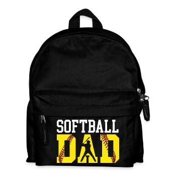 Softball-Vater lauter stolzer unterstützender Spieltags-Ausrüstung - Kinder Rucksack - Schwarz - Vorne