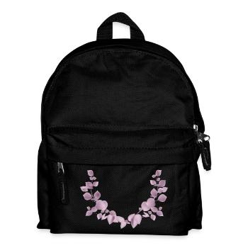 Delicate eucalyptus branches in dusky pink illustration - Kids' Backpack - black - Front