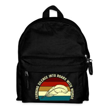 Rugissants Mots Coucher de soleil plume - Sac à dos Enfant - noir - Devant