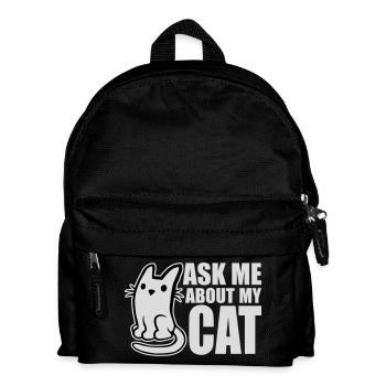 Demandez-moi pour mon chat Chat Amour des animaux Animaux - Sac à dos Enfant - noir - Devant