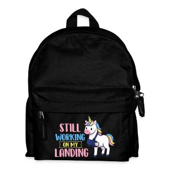Ich arbeite immer noch an meiner Landungsarm-Erholung - Kinder Rucksack - Schwarz - Vorne