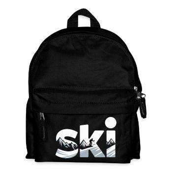 Ski Bergpanorama Typo Design - Kinder Rucksack - Schwarz - Vorne