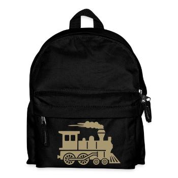 Steam Locomotive Locomotive Railway Train Silhouette Locomotive - Kids' Backpack - black - Front