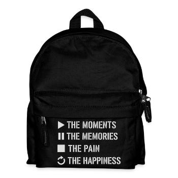 Achtsamkeit, Momente, Erinnerungen, Glück - Kinder Rucksack - Schwarz - Vorne