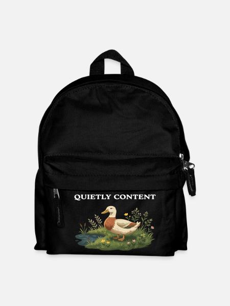 Quiet Duck by Garden Pond Cottagecore Farm - Kids' Backpack - black
