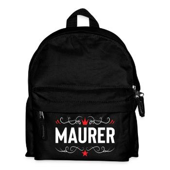 Maurer Beruf - Kinder Rucksack - Schwarz - Vorne