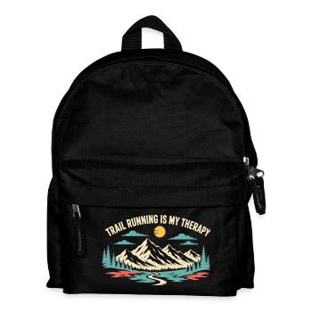 Trailrunning ist meine Therapie - Kinder Rucksack - Schwarz - Vorne