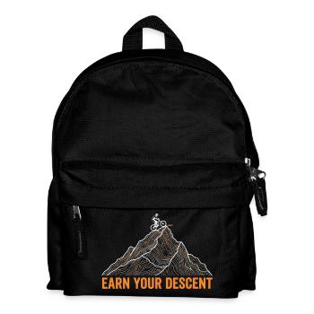 Verdiene dir dein Descent Topo Map MTB-Shirt - Kinder Rucksack - Schwarz - Vorne