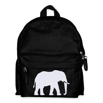 Elephant Mammoth Silhouette - Kids' Backpack - black - Front